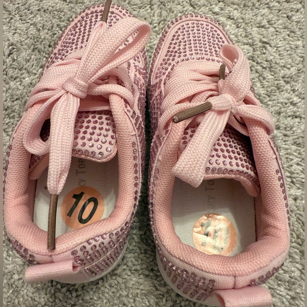 Pink Girls Rhinestone Sneakers